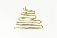 14K Yellow Gold 0.6mm Box Link Vintage Square Chain Classic Necklace