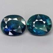 Unheated! 1.57ct top blue green Sapphire pair