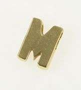 14K Yellow Gold M Squared Boxy Letter Initial Monogram Pendant