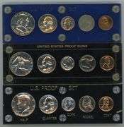 3 Superb Gem Proof Sets in custom holders: 2 1962 & 1964