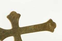 14K Yellow Gold Ornate Cross Scroll Design Faith Symbol Pendant