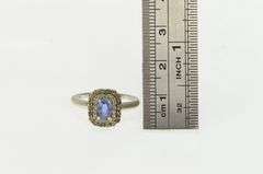 14K White Gold EFFY Oval Tanzanite Diamond Halo Engagement Ring