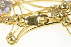 14K Yellow Gold Tanzanite Diamond Flower Heart Chain Necklace