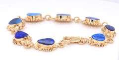 Gorgeous Yellow Gold 8 Station Boulder Opal Bracelet
