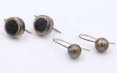 Vintage 925 Sterling Silver Lot of 2 Signed Earrings