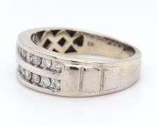 Sparkling Two Row Channel Set Diamond Band in White Gold