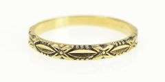 14K Yellow Gold 1940's Ornate Patterned Vintage Wedding Band Ring