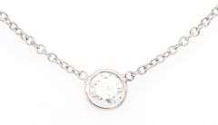 0.33ct Round Diamond Solitaire Bezel Set Necklace in 14K