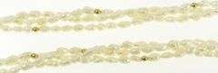 14K Yellow Gold 3.7mm Pearl Layered Beaded Retro Vintage Necklace