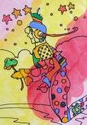 Peter Max, Original painting, mixed media on paper.