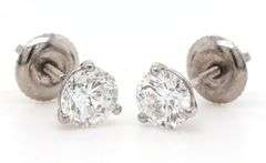 1.20ctw Round Diamond Solitaire Stud Earrings in 14K