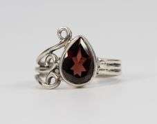 Sterling Silver Natural Garnet Gemstone Size 10