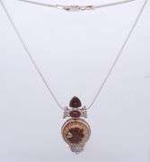 Sajen 925 Sterling Silver Signed Gemstone Pendant on Italian Chain Necklace
