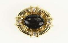 14K Yellow Gold Black Onyx Diamond Slide Bracelet Charm/Pendant