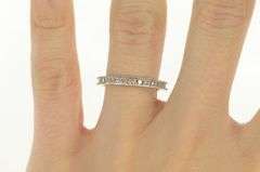 14K White Gold 0.28 Ctw Classic Diamond Vintage Wedding Band Ring