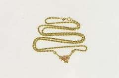 14K Yellow Gold 1.7mm Rope Link Classic Woven Chain Necklace