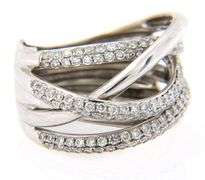 2.00ctw Pave Diamond Multi Row Crossover Ring in 14K