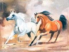 Original Signed Horses Painting
