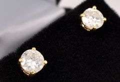 Gorgeous Approx. 1.00 CTW Diamond Stud Earrings In 14K Yellow Gold