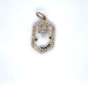 14K YELLOW GOLD CELESTIAL CHARM WITH DIAMONDS AND SAPPHIRES