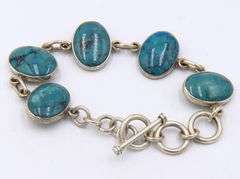 Vintage 925 Sterling Silver Turquoise Bracelet