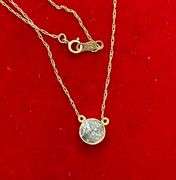 CERTIFIED 14K GOLD NECKLACE WITH A SOLITAIRE DIAMOND