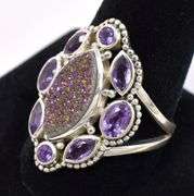 Purple Amethyst Gem Ring In Sterling Silver