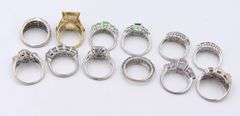 Lot of 12 Vintage 925 Sterling Silver Gemstone Rings