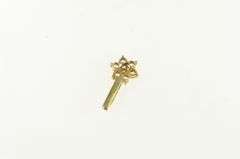 14K Yellow Gold Flower Cluster Floral Motif Cute CZ Statement Pendant