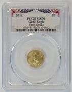 Perfect PCGS MS70 graded 2018 First Strike $5 American Gold Eagle