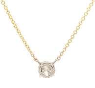 Italian 0.48ct Round Diamond Solitaire Pendant Necklace in 14K