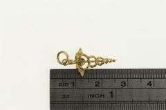 10K Yellow Gold Caduceus Health Medic Symbol Doctor RN Charm/Pendant