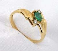Sweet Little Marquise Emerald Ring