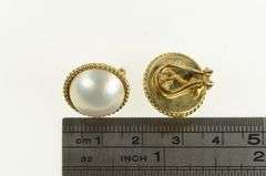 14K Yellow Gold Pearl 13.7mm Vintage French Clip Classic Earrings
