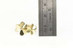 14K Yellow Gold Flower Geometric Blossom Floral Statement Ring