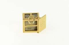 14K Yellow Gold Dollar Bill In Case Emergency Cash Money Charm/Pendant