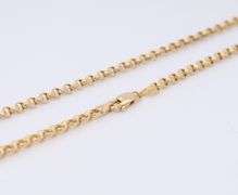Powerful Yellow Gold Rolo Link Chain Necklace