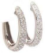 1.50ctw Pave Diamond Tapered Oval Hoop Earrings in 18K