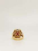 14KT SOLID GOLD, RUBY, & DIAMOND RING