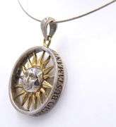 Sergio Bustamante Signed Sterling Silver Sun Pendant on Chain