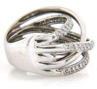 2.00ctw Pave Diamond Multi Row Crossover Ring in 14K
