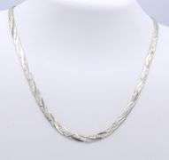 Italian Sterling Silver Braided Necklace