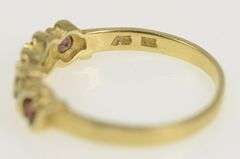 14K Yellow Gold Garnet Peridot Emerald Pink Topaz Wavy Band Ring