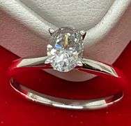 CERTIFIED BRAND NEW 14K WHITE GOLD AND DIAMOND SOLITAIRE RING