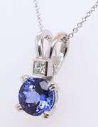 Incredible 18kt Tanzanite and Diamond Pendant on Chain