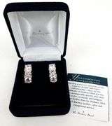 Very Fine Danbury Mint Sterling CZ Earrings with Box