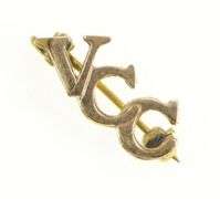 10K Yellow Gold VCC Retro Vintage Simple Lapel Pin/Brooch