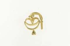 14K Yellow Gold Diamond Cut Scuba Snorkel Swimming Mask Charm/Pendant