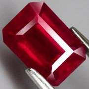 Blood red 1.73ct emerald cut Ruby