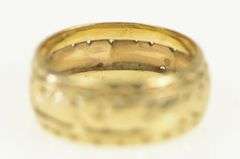 14K Yellow Gold 1930's Scroll Pattern Ornate Vintage Wedding Ring